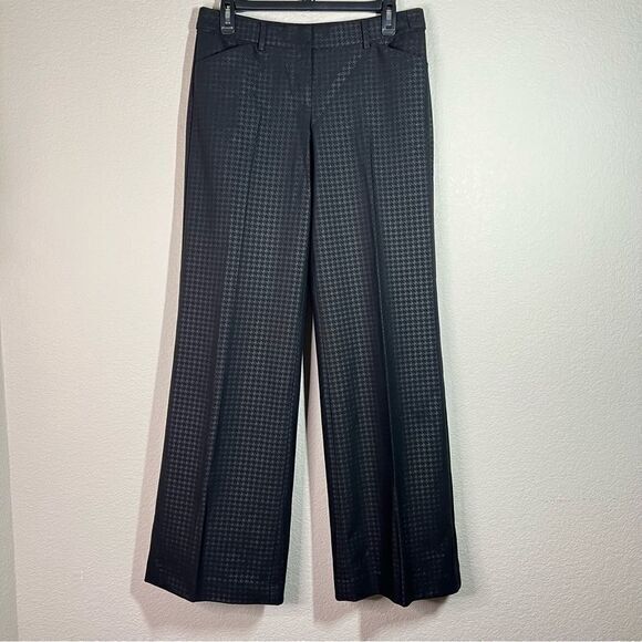 Express Design Studio Black Houndstooth Low Rise Editor Pants Womens Size 4 - Picture 1 of 8